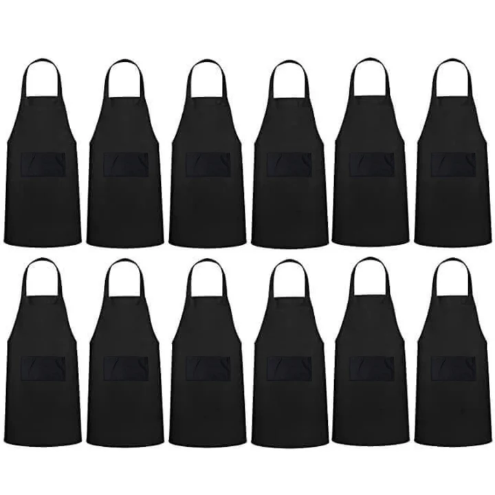 Black Aprons – Pack of 12 (Personalisation available)