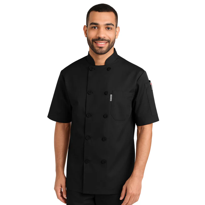Half Chef Coat Black (Personalisation Available)