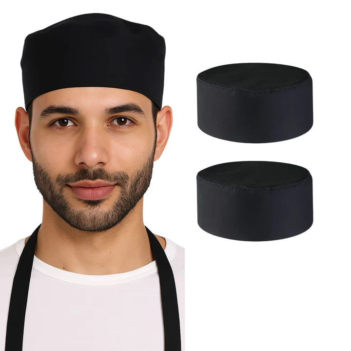 Chef Caps Black – Pack Of 2